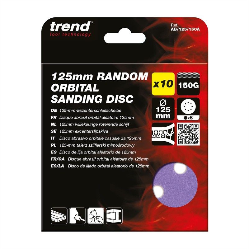 Trend 125 mm Sanding Discs for Random Orbital ROS Sanders,