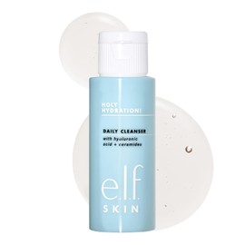 e.l.f. SKIN Holy Hydration! Daily Cleanser Mini, Face Cleanser For Washing Away Excess Oil, Impurities & Makeup, Made With Hyaluronic Acid, Vegan & Cruelty-Free packaging may vary