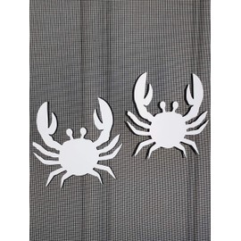 DCentral Two Crabs Flexible Screen Magnets: Double-Sided. Safety White- Easier to See Day & Night. Decorative. Helps to Stop Walking into Screens, Covers Small tears in Screens Size 4.5” X L 4. 5”