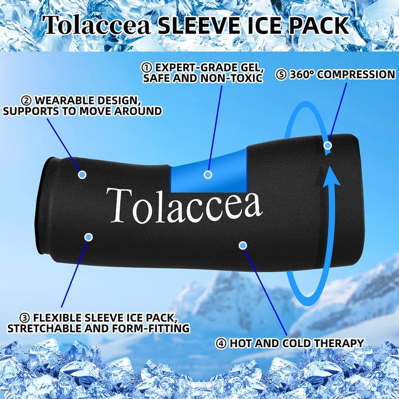 Tolaccea Knee Ice Pack & Elbow Ice Pack Support Brace