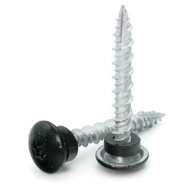 Low Profile Mechanical Galvanized Roofing Screws Black Finish - #10 x 1" Qty 250