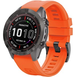 lepmok 20mm Women Band for Garmin Fenix 7S/Fenix 7S Solar/Fenix 7S Sapphire Solar/Fenix 6S/Fenix 6S Pro/Fenix 5S/Fenix 5S Plus (Orange)