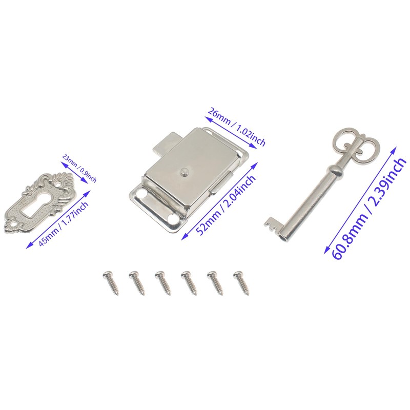 LBTODH Silver Antique Lock with Mounting Screws