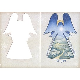 LPG Greetings Rejoicing Angel Cutout: Box of 12 Annie LaPoint Religious Die Cut Christmas Cards