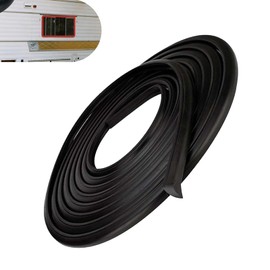 MOXRUQ RV Exterior Window Seal, RV Door Weather Stripping, 9.84ft Long RV Window Rubber Seal Strip, Car Window Glass Edge Weather Stripping, Universal Insulation Noise for Boat Truck Camper (Black)