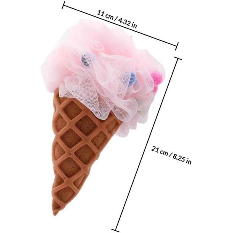 Esponja de Baño Rosa en Forma de Cono de Helado,