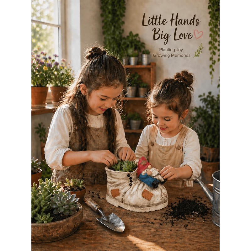 Cute Planter Gnome Plant Pots for Succulent Unique Resin Flower