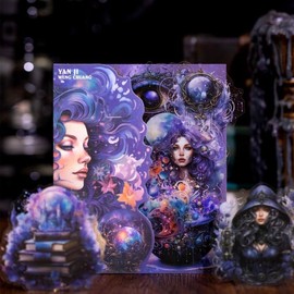 Magical Fantasy 240 PCS Sheets of Waterproof Clear Fairy Scrapbook Stickers for Trash Journals, Planners, Resin Art Supplies. (Magical Fantasy)