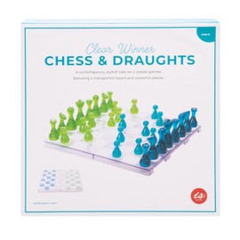 IS Gift Clear Winner 2 in 1 Chess and Checkers Board Game