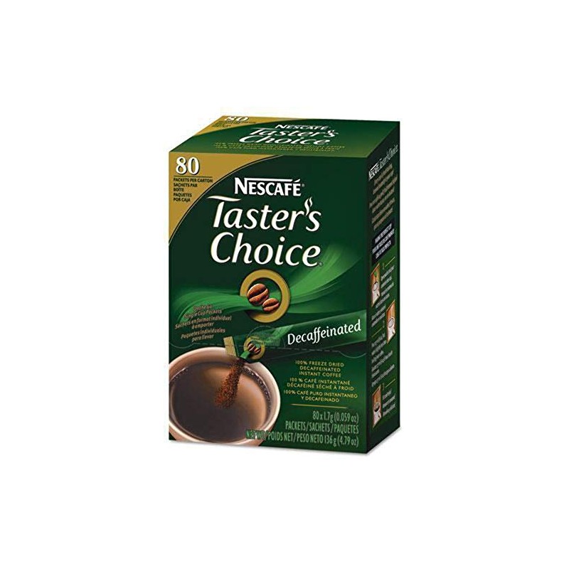 Nescafe Taster's Choice Instant Coffee, Decaffeinated, 80 Count Single Stick