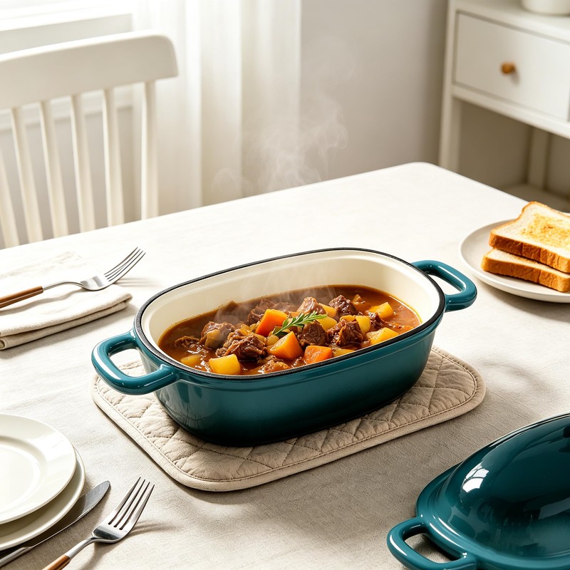 HCXCQLSUY Enameled Cast Iron Oval Dutch Oven for Bread Baking,