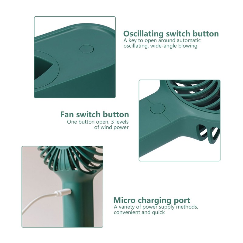 Desktop Fan Portable 90° Oscillating Electric Fan 3 Speed Adjustment