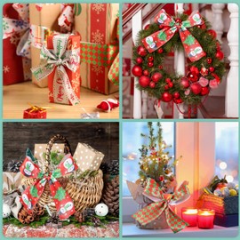 8 Rolls Christmas Packing Ribbon Christmas Themed Wrapping Ribbons Christmas Craft Packing Ribbons Festival Ribbon Decor for Wrapping Wreath Bows Trims Decorations