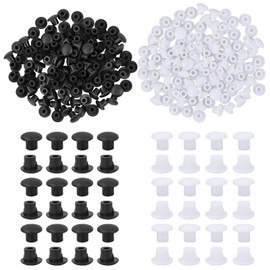 Blanking Plugs Black Set of 200 White Hole Plugs 5 mm White Sealing Plugs Drill Hole Cover Caps Plastic Hole Plugs Sockets Cabinet Shelves Furniture Kitchen Cabinet for Push-in