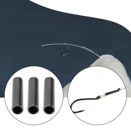 The Lord of the Tools 500Pcs Single Barrel Crimp Sleeves Fishing Line Crimp Sleeves for Sea Fishing Bait Fishing Tackle Marine Fish Barracuda 1.2x8mm Black