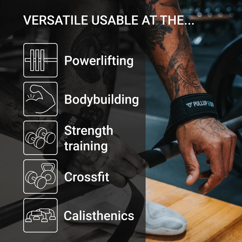 PULLUP & DIP Weight Lifting Straps for Weight Training, Padded