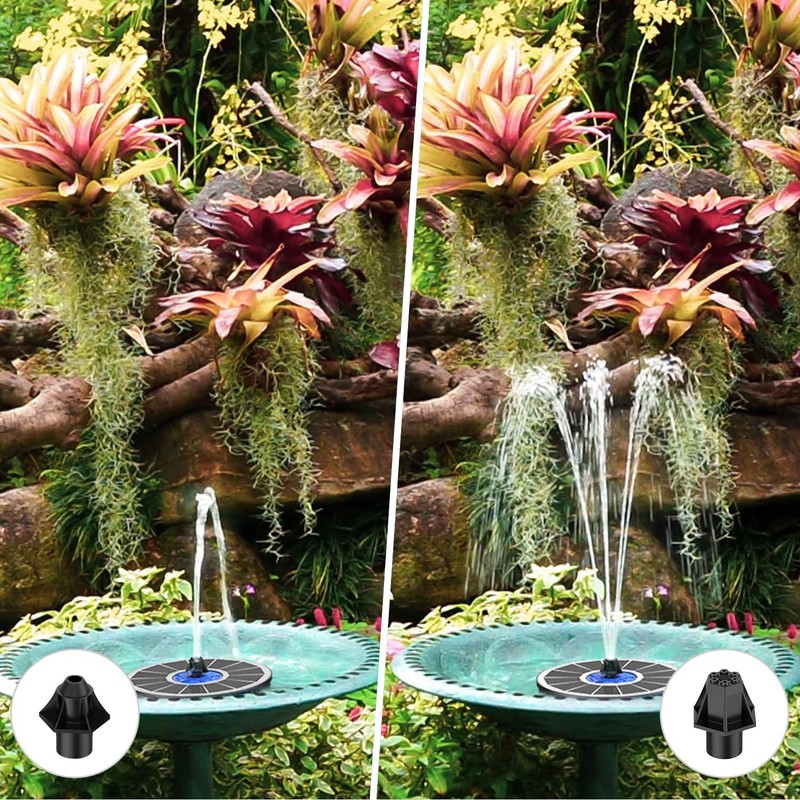 Yzert Solar Fountain Attachment Set, 8 DIY Effects Nozzle &