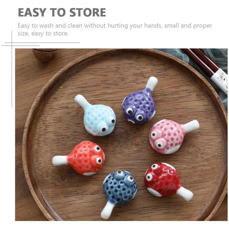 6Pcs Puffer Fish Shape Chopsticks Holders Dining Room Chopsticks Rest