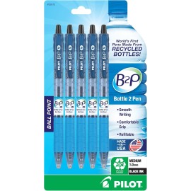 PILOT B2P - Bottle to Pen Refillable & Retractable Ball Point  5-Pack (32812)
