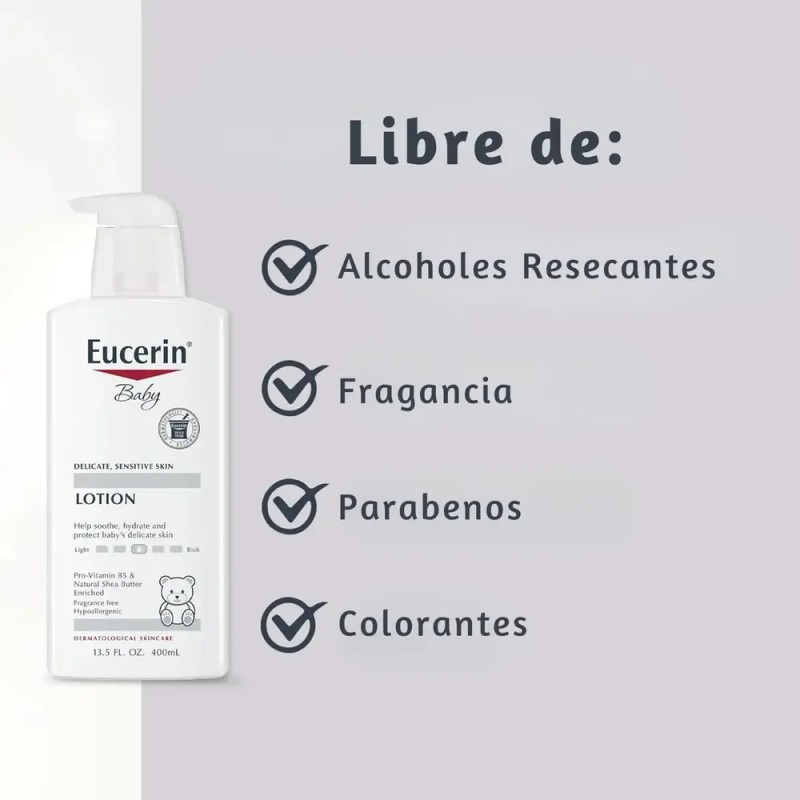 Eucerin Baby Loción Corporal 400 Ml | Hipoalergénica, Sin Fr