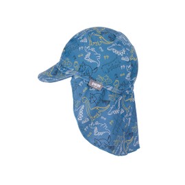 Sterntaler Unisex Children's Peaked Cap Neck Protection Dino Bathing Cap, blue