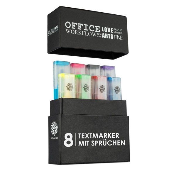 OfficeTree 8 Funny Highlighter Set in Box - Nasty Sayings