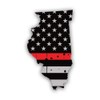 Distressed Illinois State Shaped Subdued Red Line Sticker for Water