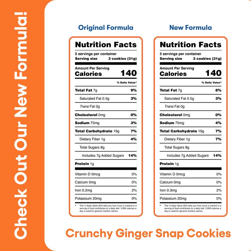Gluten Free Partake Ginger Snap Crunchy Cookies - Vegan -