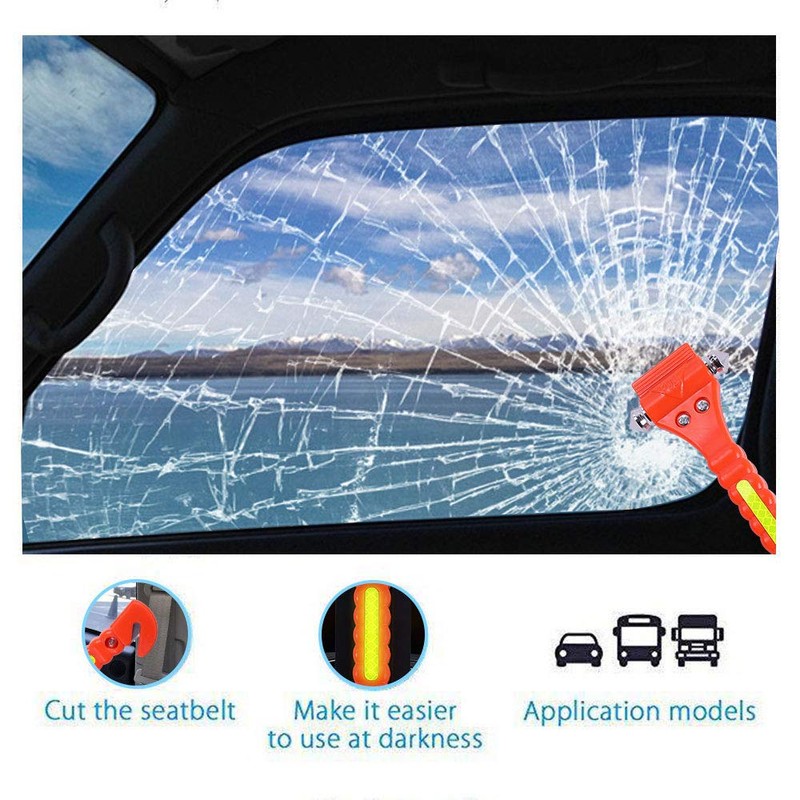 2 PCS Go DeCho Car Safety Hammer Emergency Escape Tool