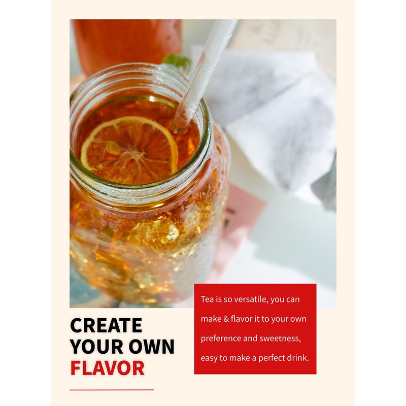TeeLux Decaf Black Iced Tea, Decaffeinated Black Tea Bags, Family