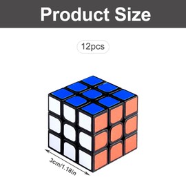 Luckious 12 PCS Mini Magic Cube, Mini Cube Set, Party Favour Party Pack Stuffer, Suitable for Classroom Rewards, Children, Adults, Elderly, Educational Toys Gifts (3x3 Cm)