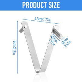 Tyqour 6 Pcs Pool Brush V-Shaped Clip Pool Pole Clips Pools Hooks for Poles Stainless Steel Double Pin Spring Button Clip for Brushes Skimmers Pools Net Swimming Spa Brush