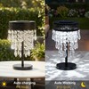 Solar Crystal Table Lamps,Solar Table Lamp Outdoor,Moroccan Metal Tabletop Decorative,Waterproof
