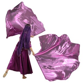 MUNAFIE Worship Flags 2 Pieces Praise Dance Flags Semicircle Flag with Flexible Flag Pole for Dance Performance Church Purple