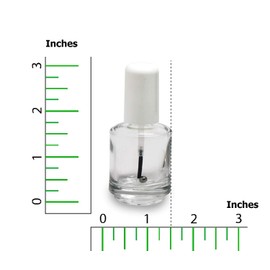 Karlash Premium - Botella de esmalte vacía transparente + cepillo + bola mezcladora + tapa blanca de 0.5 onzas (2 unidades)