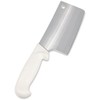 Crestware Commercial 6" Cleaver Knife, High Carbon German Steel, X50CrMoV15 with White Handle, NSF Certified, Package of 2