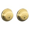 SCHLAGE B62N505 Deadbolt, Keyed 2 Sides, Bright Brass