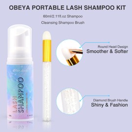 Eyelash Shampoo for Eyelash Extension 60 ml Eyelash Shampoo Eyelash Extension Shampoo Kit with Brush Lash Shampoo Eyelash Foam Cleanser