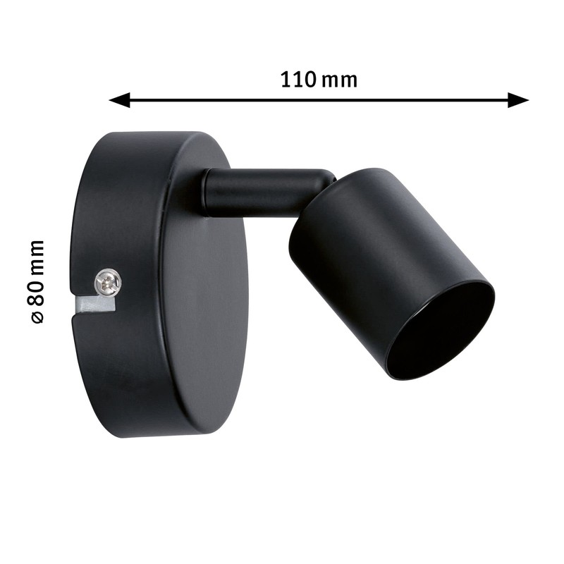 Paulmann Spotlight Carolina max 1x10W GU10 Black