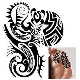 Arm Tattoo Shoulder Tattoo Tribal Tattoo Temporary Upper Arm Tattoo for Left Shoulder PC-017