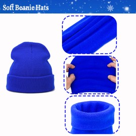 RIFWEE 16 Pack Beanies Winter Hat and Gloves Set for Kids Stretchy Full Fingers Gloves for Boys Girls Thick Warm Fleece Lined Thremal Set