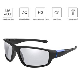 TiSkying Photochromic Sunglasses, UV400 Protection Eyewear for Men Women Outdoor Sport Sun Glasses for Driving Cycling Golf Running Fishing