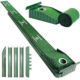 Putting Matt for Indoors and Office, 8ft Putting Green with Alignment Guides, Pro Accelerator, Compact Edition, Golf Accessories for Men
