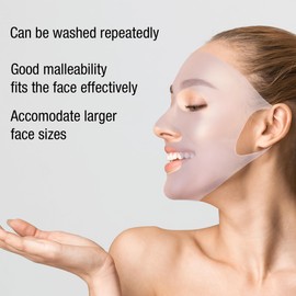 Eurow Luxe Reusable Silicone Face Mask, Locks in Serums & Moisturizers, Enhances Absorption, Prevents Evaporation, Flexible with Ear Loops, Hands-Free Skincare for All Skin Types, Pink, 2-Pack