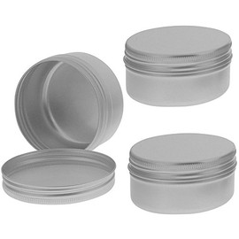 Schraubdose 50ml, Alu-Tiegel aus Aluminium, m. Schraub-Deckel, leer, Kosmetex Kosmetik-Dose, Cremedose, 3Ã 50 ml