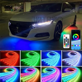 JMTBNO 6PCS RGB Multicolor LED Underglow Lights Music Bluetooth Strip For Honda Accord