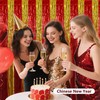 BEISHIDA Red Gold Door Streamers Backdrop Foil Fringe Tinsel Party