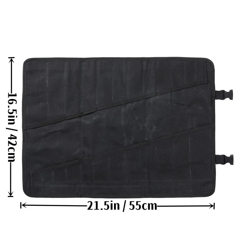 Wrench Roll,Heavy Duty 16oz Waxed Canvas Large Wrench Roll Up