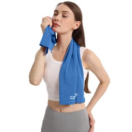 COOUV Sports Towel of Lightweight Quick Cooling Ice Silk Fabric Longer Size (Blue)