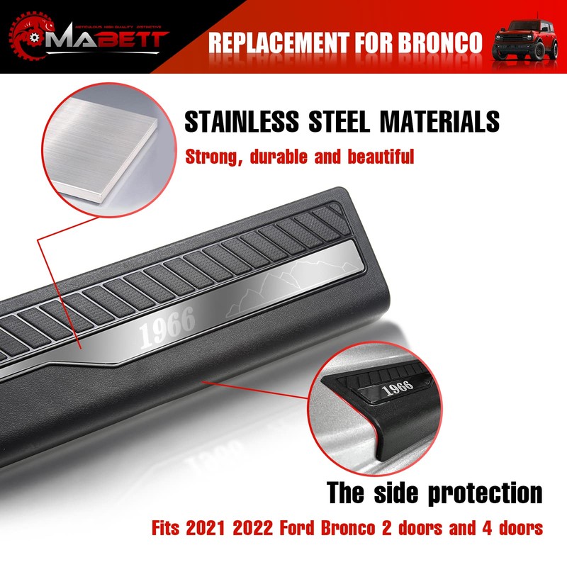 Mabett Door Edge Guards for Ford Bronco Accessories 2021 2022